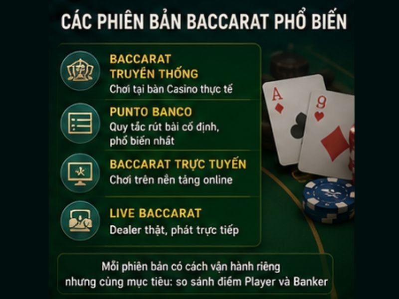Các Phiên Bản Baccarat Phổ Biến